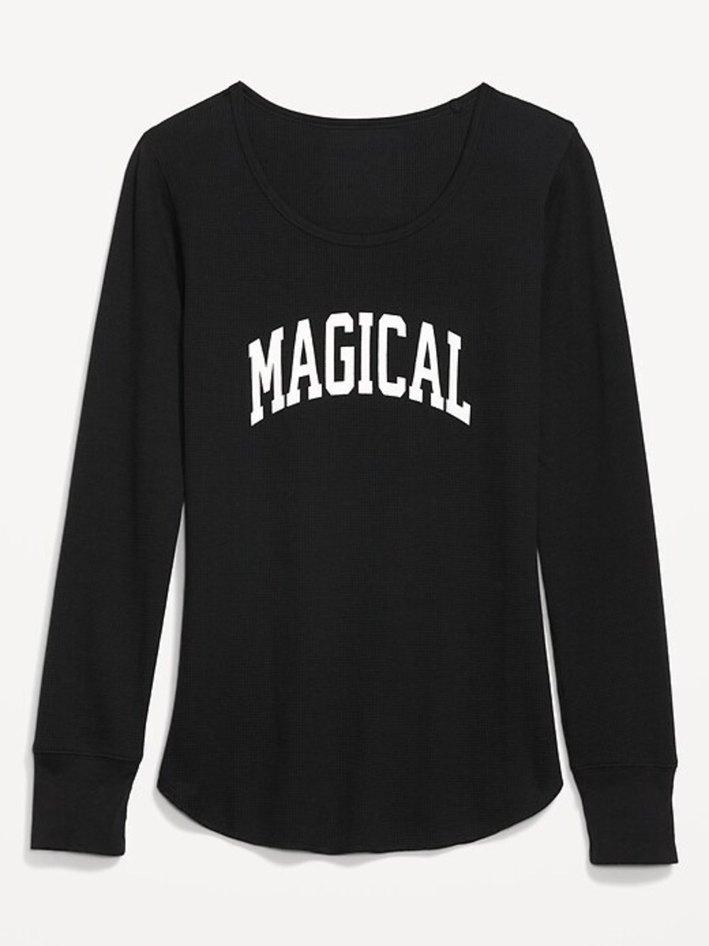 Old Navy Black 'MAGICAL' Scoop Neck Long-Sleeve Sweater